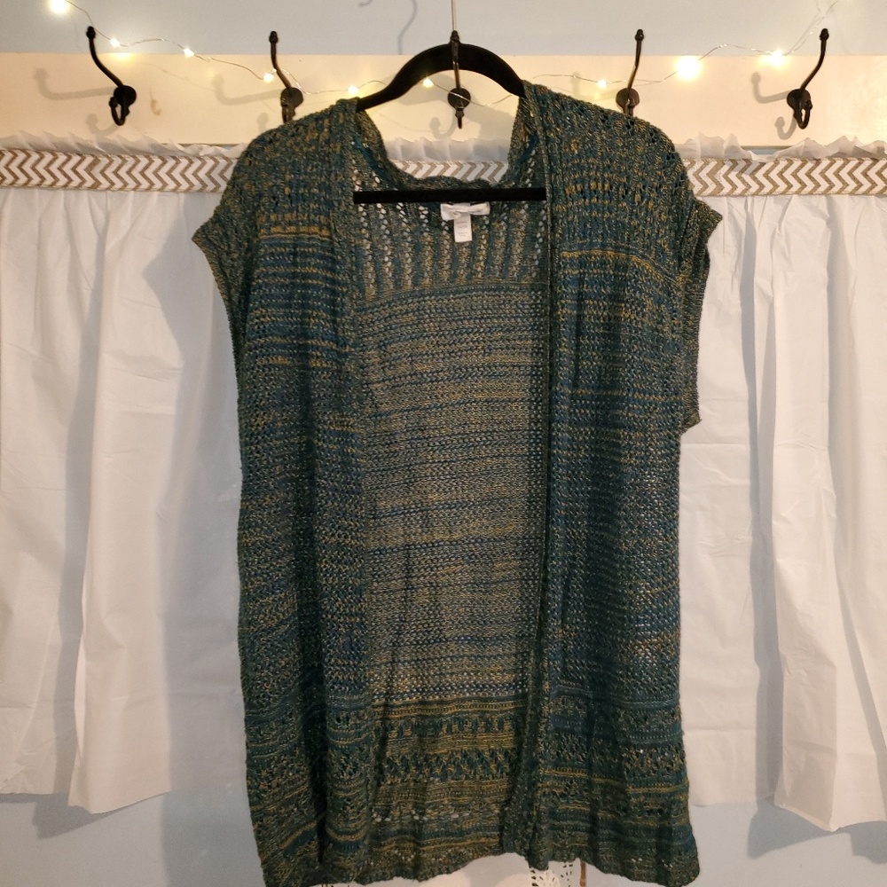 Teal sleeveless sweater
